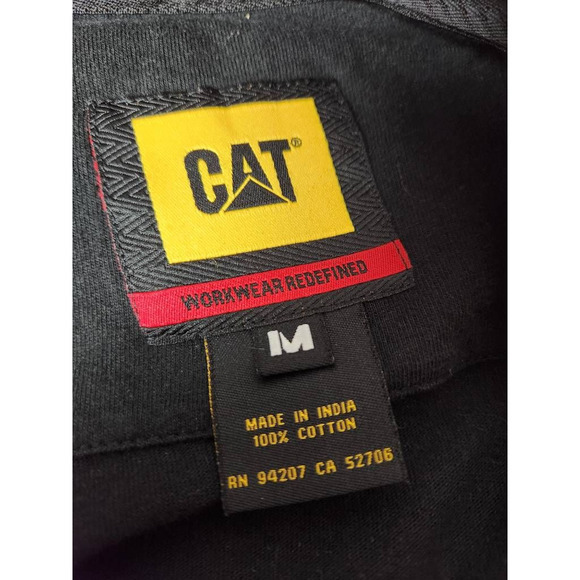 Cat Workwear Redefined Mens Polo Shirt Black Short Sleeve Pullover Collar‎ M - Picture 5 of 5